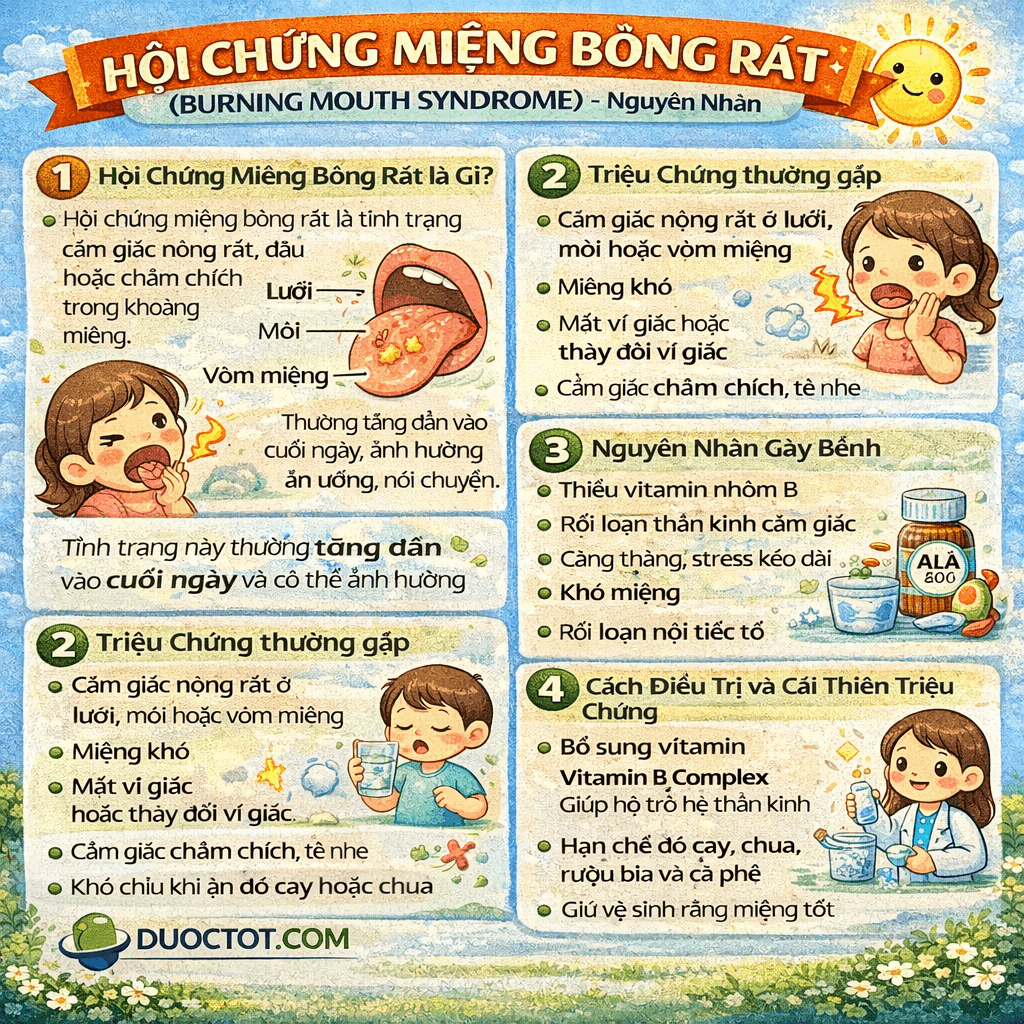 HỘI CHỨNG MIỆNG BỎNG RÁT (BURNING MOUTH SYNDROME) HỘI CHỨNG MIỆNG BỎNG RÁT (BURNING MOUTH SYNDROME)